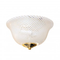 Petite bowl form lattimo glass flush mount